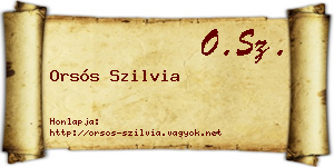 Orsós Szilvia névjegykártya