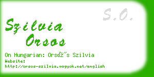 szilvia orsos business card